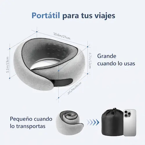 SLEEPJET PRO™ - Kit de Descanso 360° para Viaje (Almohada + Antifaz + Accesorios)