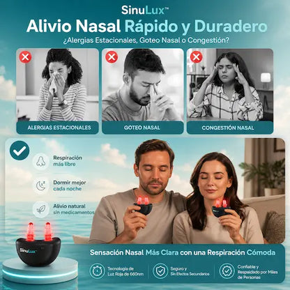 SinuLux™- Respira Libre en Minutos, sin Pastillas, sin Efectos Secundarios